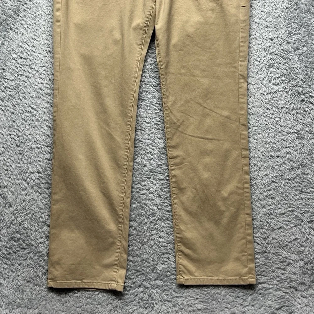 Untuckit 5 Pocket Chino Pants Men 32x30 Tan Don Santiago Tech Straight Fit Chino